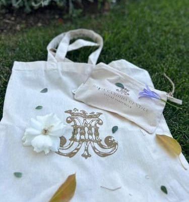 Organic cotton tote bag and beauty pouch